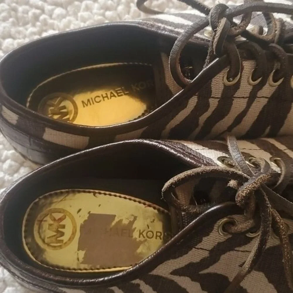 Michael Kors Zebra Print Espadrilles Sz. 8.5 Lace-up Sneakers